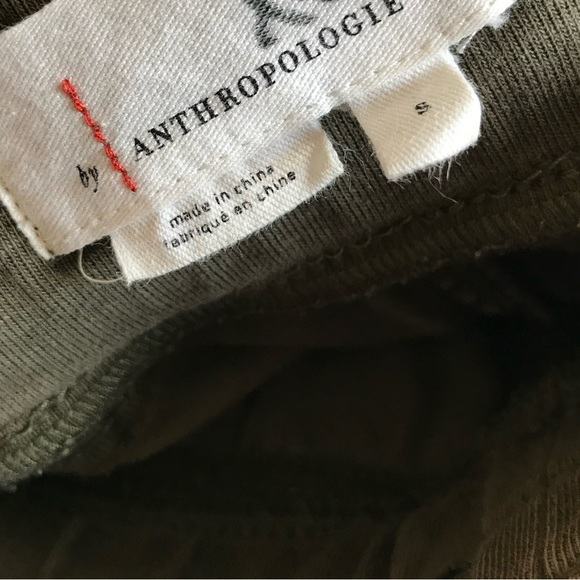 Anthropologie Dark Green Cargo Style Drawstring Waist Loose Fit Jogger Pants - Picture 7 of 8